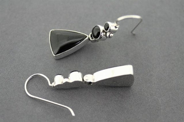 Hula earring - sterling silver & black onyx
