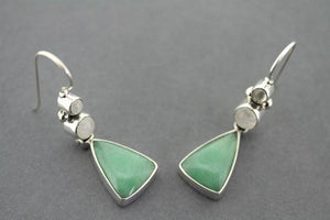 Hula earrings - Aventurine & Moonstone - Makers & Providers