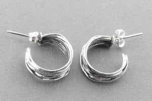 Knot strand cuff stud - sterling silver - Makers & Providers