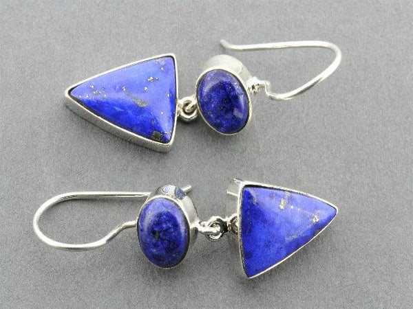 silver and lapis earring