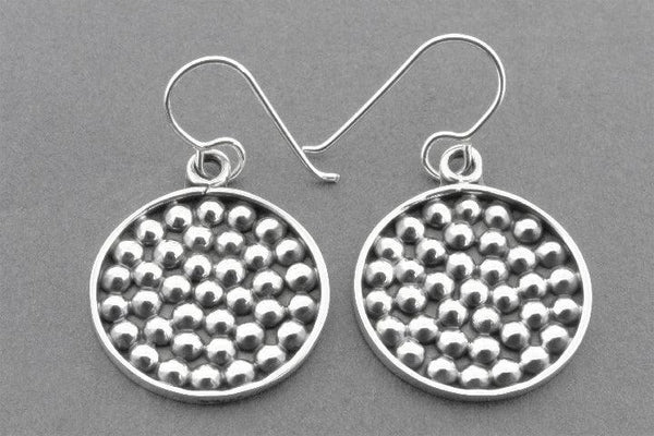 Multi bead circle earring - sterling silver