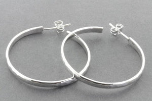 Narrow textured hoop stud - sterling silver - Makers & Providers