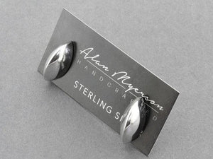 polished silver stud
