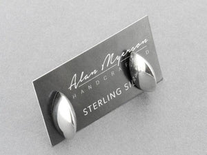 polished silver stud