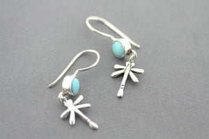 Dragonfly silver earring with turquoise - Makers & Providers