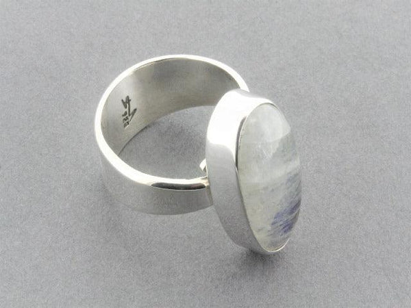 Silver moonstone ring - adjustable - Makers & Providers