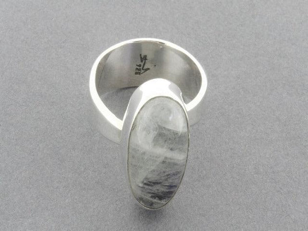 Silver moonstone ring - adjustable