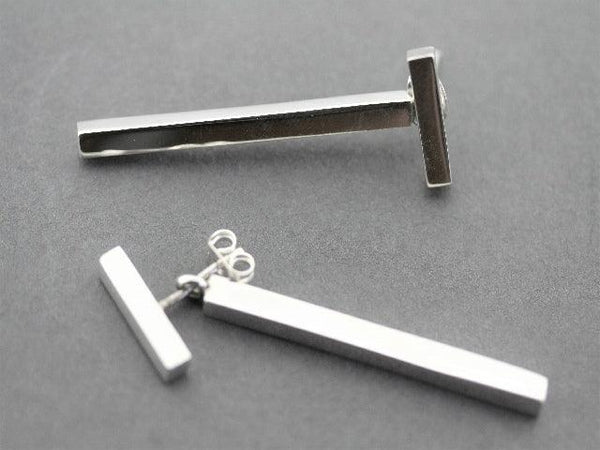 T bar 2 piece drop stud - sterling silver - Makers & Providers