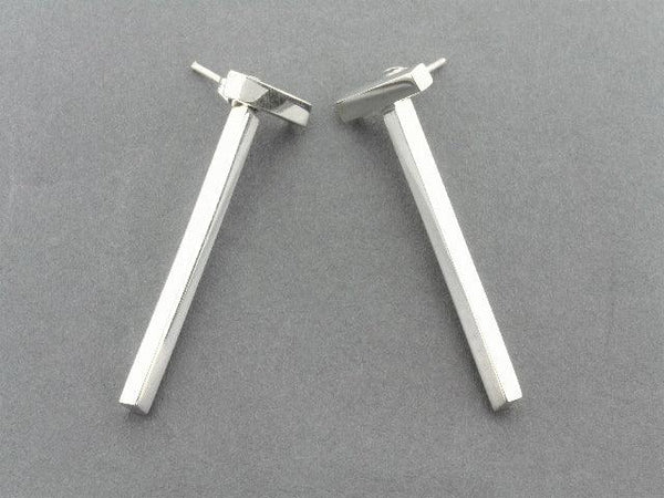 T bar 2 piece drop stud - sterling silver - Makers & Providers