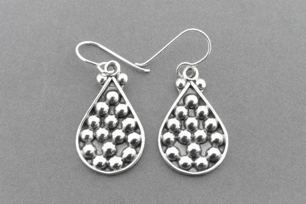 Teardrop tribal earring - sterling silver - Makers & Providers