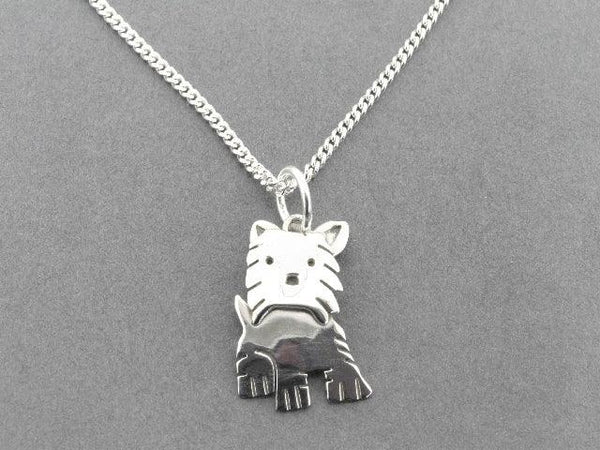Terrier pendant - sterling silver on 55 cm link chain - Makers & Providers
