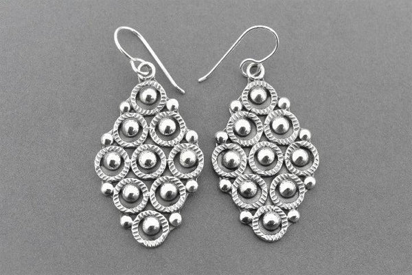 Tribal fabric earring - sterling silver - Makers & Providers