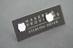 Alarm clock stud - sterling silver - Makers & Providers