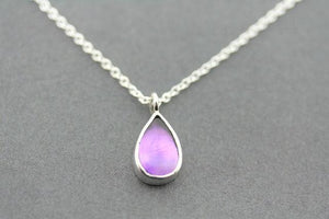 Amethyst teardrop silver pendant necklace - Makers & Providers