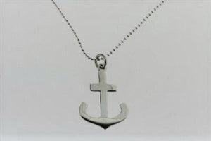 sterling silver anchor pendant of silver chain