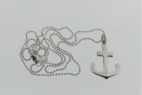 silver necklace with anchor pendant