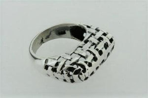 basket weave tall ring - sterling silver - Makers & Providers