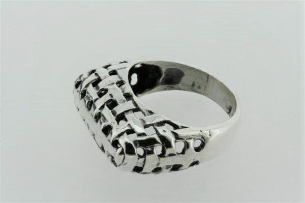 basket weave tall ring - sterling silver - Makers & Providers