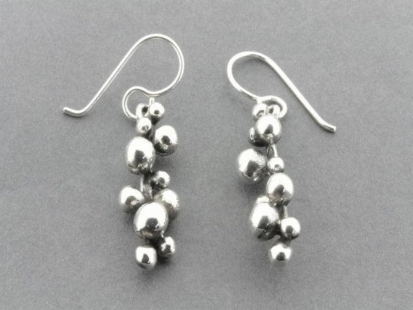 silver beaded drop earring