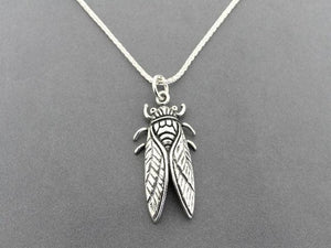 silver beetle necklace