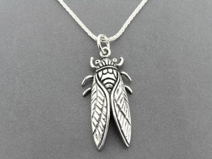 silver beetle necklace