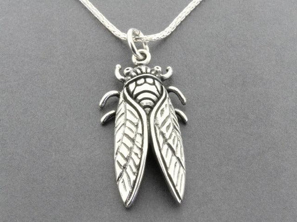 silver beetle necklace