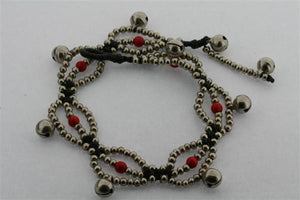 bell bead anklet - red - Makers & Providers
