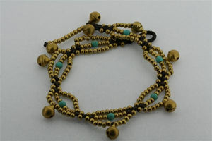 bell bead anklet - turquoise - Makers & Providers