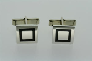 black border square cuff links - Makers & Providers