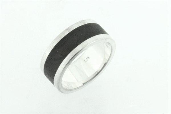 black band silver ring