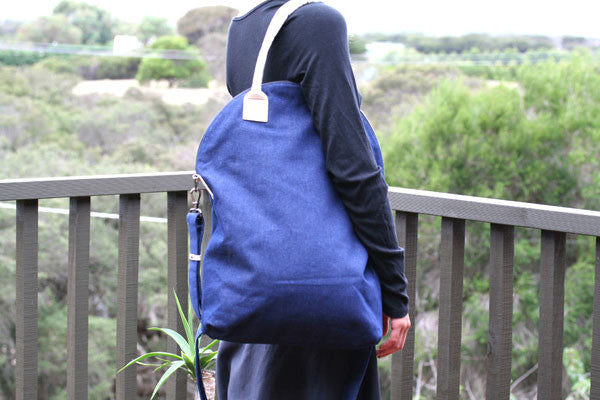 foldover bag - denim - indigo - Makers & Providers