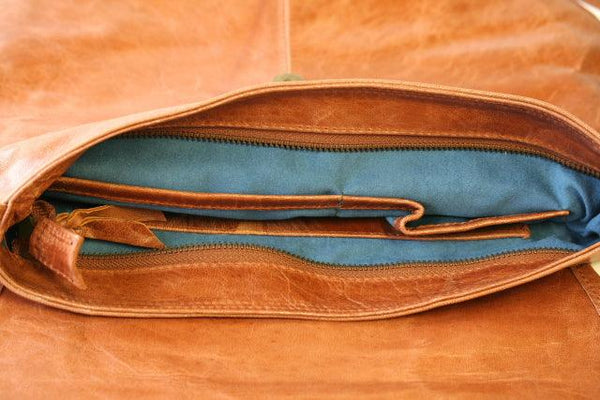 curved messenger bag - antique tan - Makers & Providers