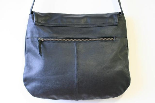 curved messenger bag - black - Makers & Providers