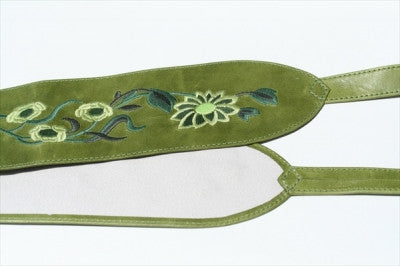 embroided belt - chartruse