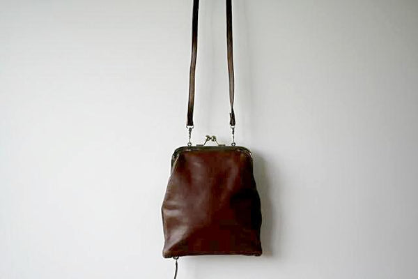 Frame & zip slouch pouch - choc - Makers & Providers