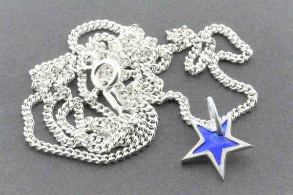 blue star pendant necklace - sterling silver