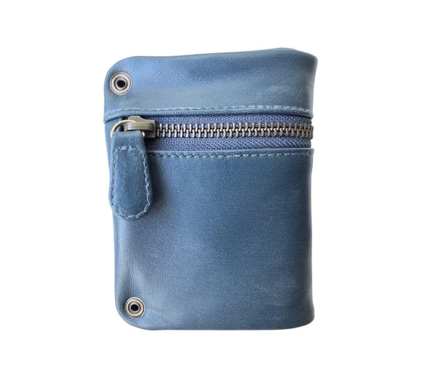 Zip detail wallet - small - blue jean