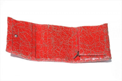 fold wallet - red crackle
