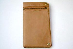 zip detail wallet - large - camel - Makers & Providers