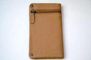 zip detail wallet - large - camel - Makers & Providers