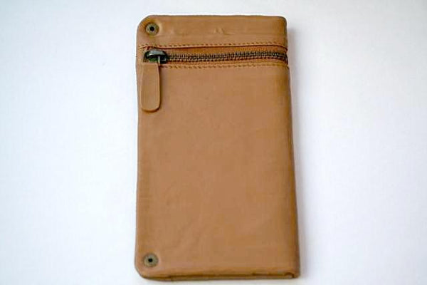 zip detail wallet - large - camel - Makers & Providers