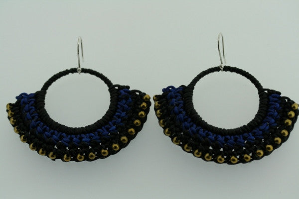 brass beaded hoop - blue - Makers & Providers