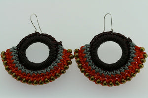 brass beaded hoop - orange - Makers & Providers