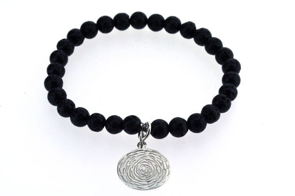 volcanic stone bead bracelet - whirpool