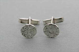 Sterling Silver Round Webbing Cufflinks - Makers & Providers
