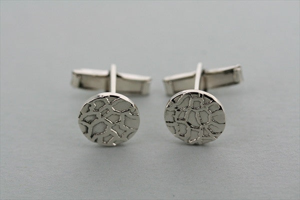 Sterling Silver Round Webbing Cufflinks - Makers & Providers