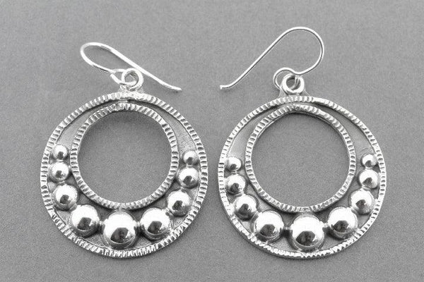 Circle tribal drop earring - sterling silver - Makers & Providers