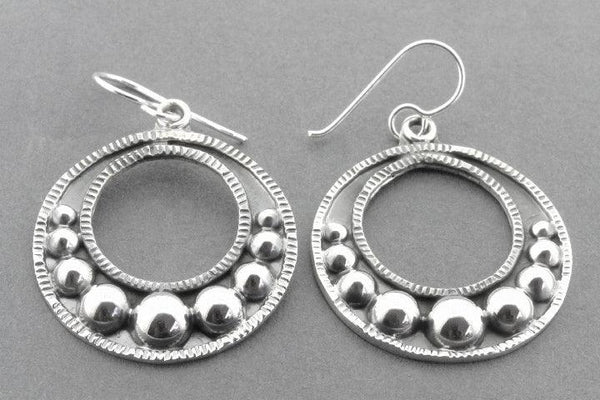 Circle tribal drop earring - sterling silver - Makers & Providers