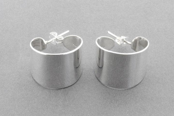 Clean wide hoop ear cuff - sterling silver