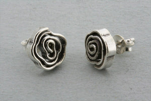Coiled rose earring - pure silver - Makers & Providers